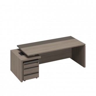 Стол руководителя с тумбой 3-ящичной с замком левый U.RUS РС 119 ДЧ/ЛС