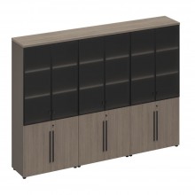 Шкаф для документов со стеклянными дверями (стенка из 3 шкафов) U.RUS РС 328 ДЧ/ЛС