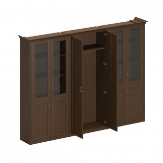 Шкаф комбинированный высокий (2 для документов со стеклянными дверями + 1 для одежды широкий) Perseo ПС 374 ДМ